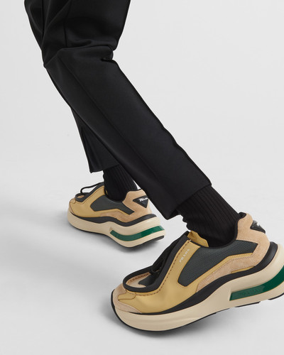 Prada Systeme brushed leather sneakers with bike fabric and suede elements outlook