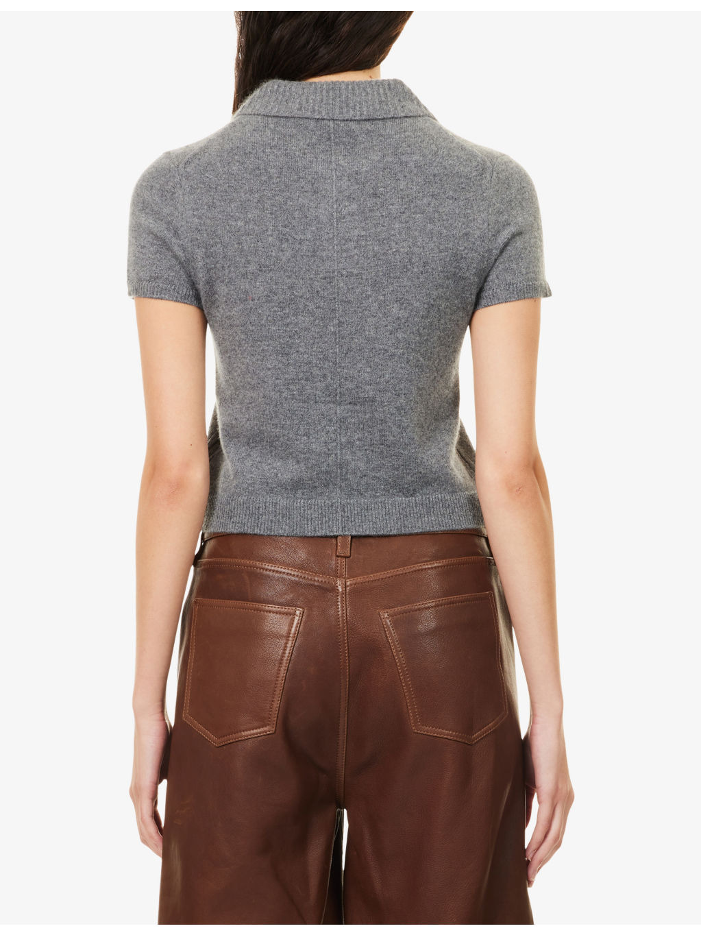 Twila Short-Sleeve Cashmere Polo Jumper - 4