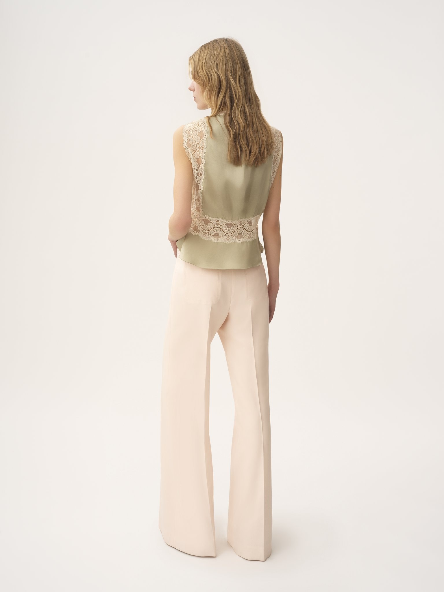 HIGH-RISE FLARED PANTS IN WOOL GABARDINE - 5