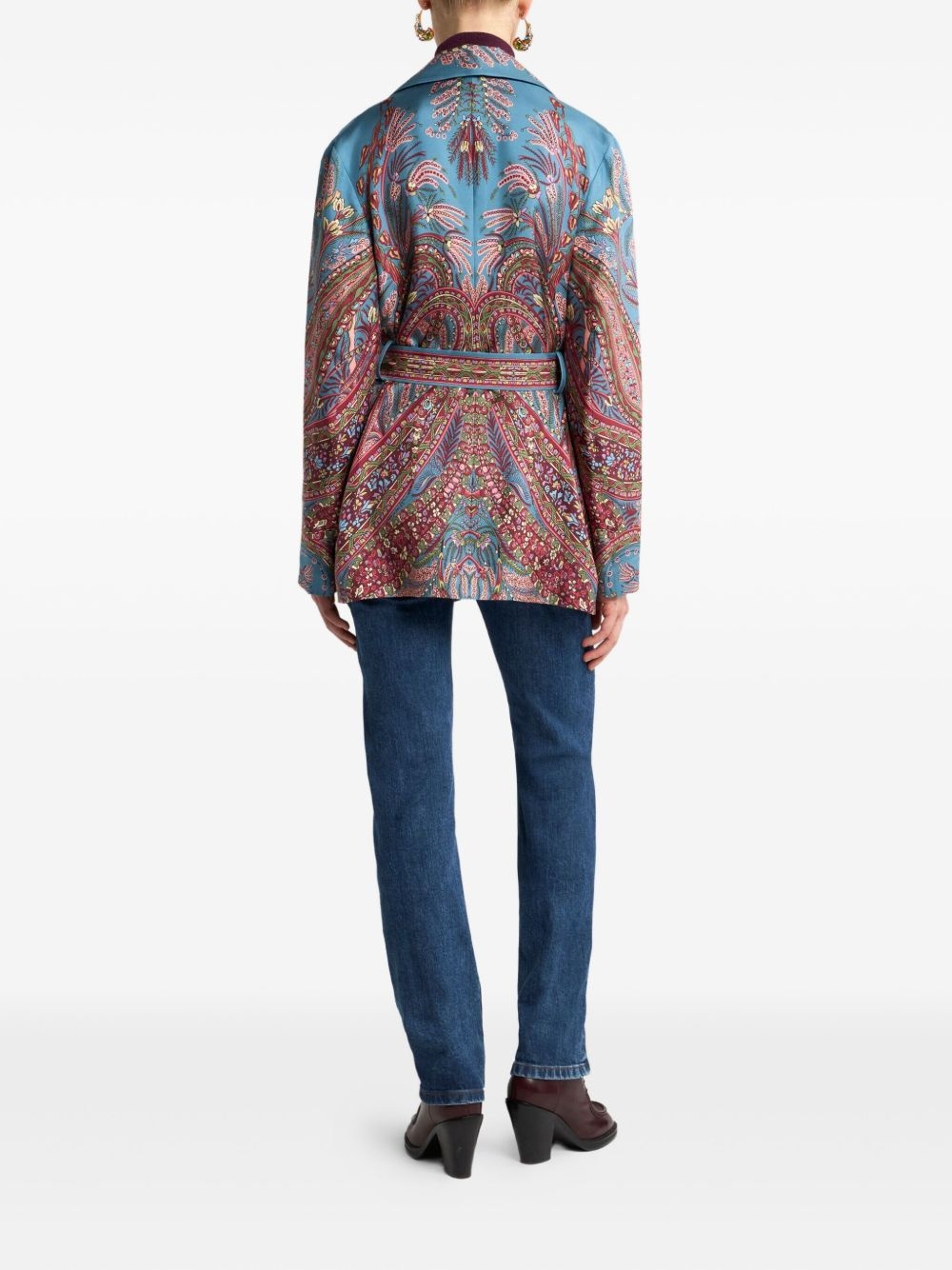 paisley-print silk jacket - 3