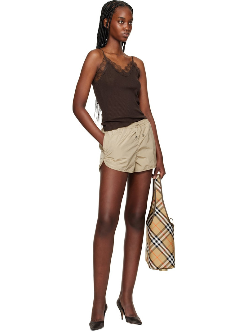 Burberry Beige Nylon Cotton Shorts outlook