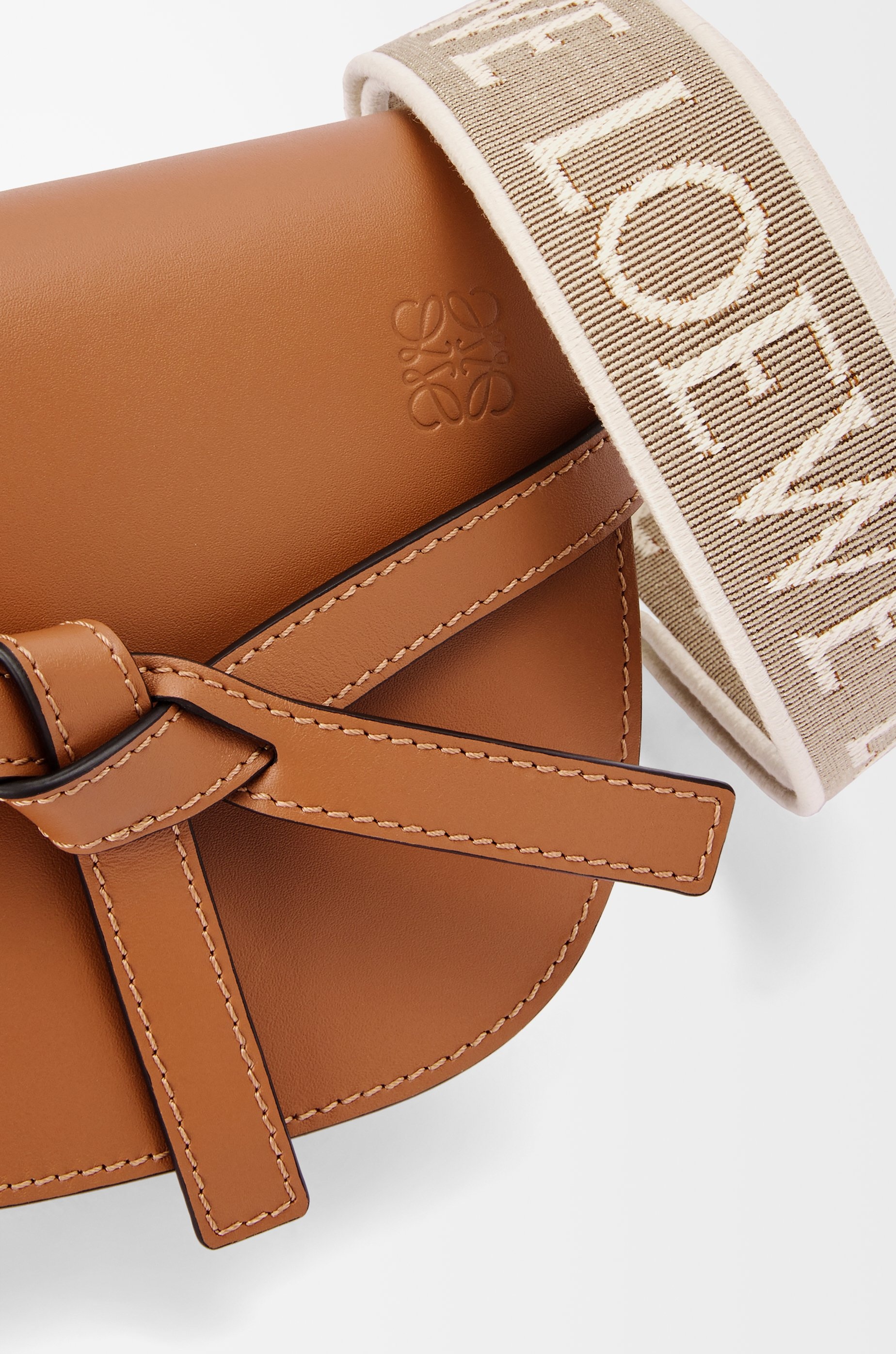 Mini Gate Dual bag in soft calfskin and jacquard - 9