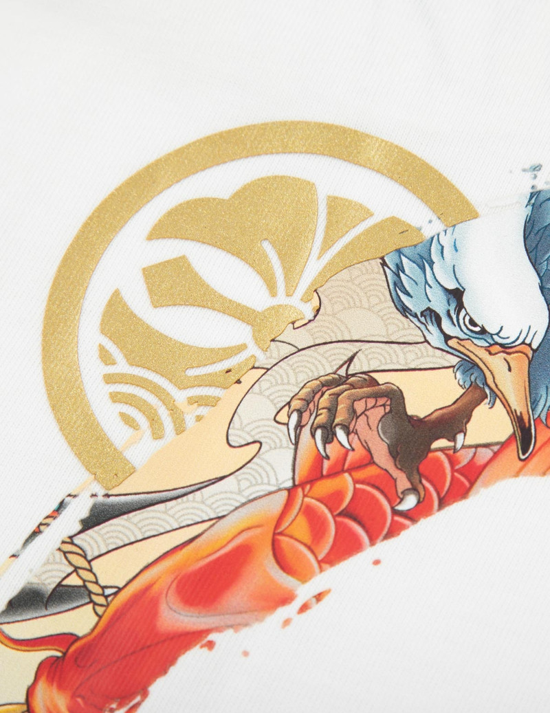 KOI AND SEAGULL BRUSHSTROKE DAICOCK DIGITAL PRINT LOOSE FIT T-SHIRT 9