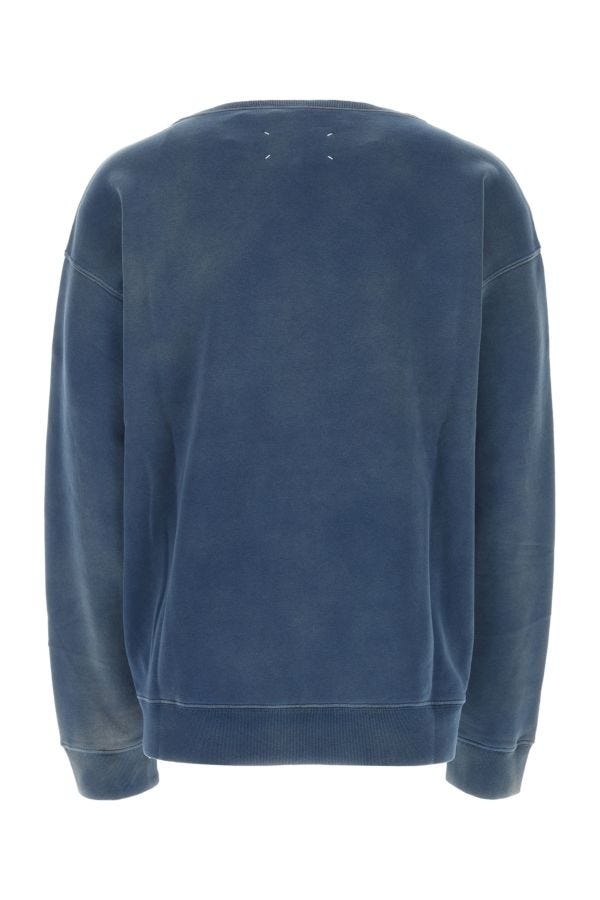 ★【MAISON MARGIELA】★BLUE COTTON OVERSIZE SWEATSHIRT★ Maison Margiela logo-print organic-cotton Sweatshirt | Blue