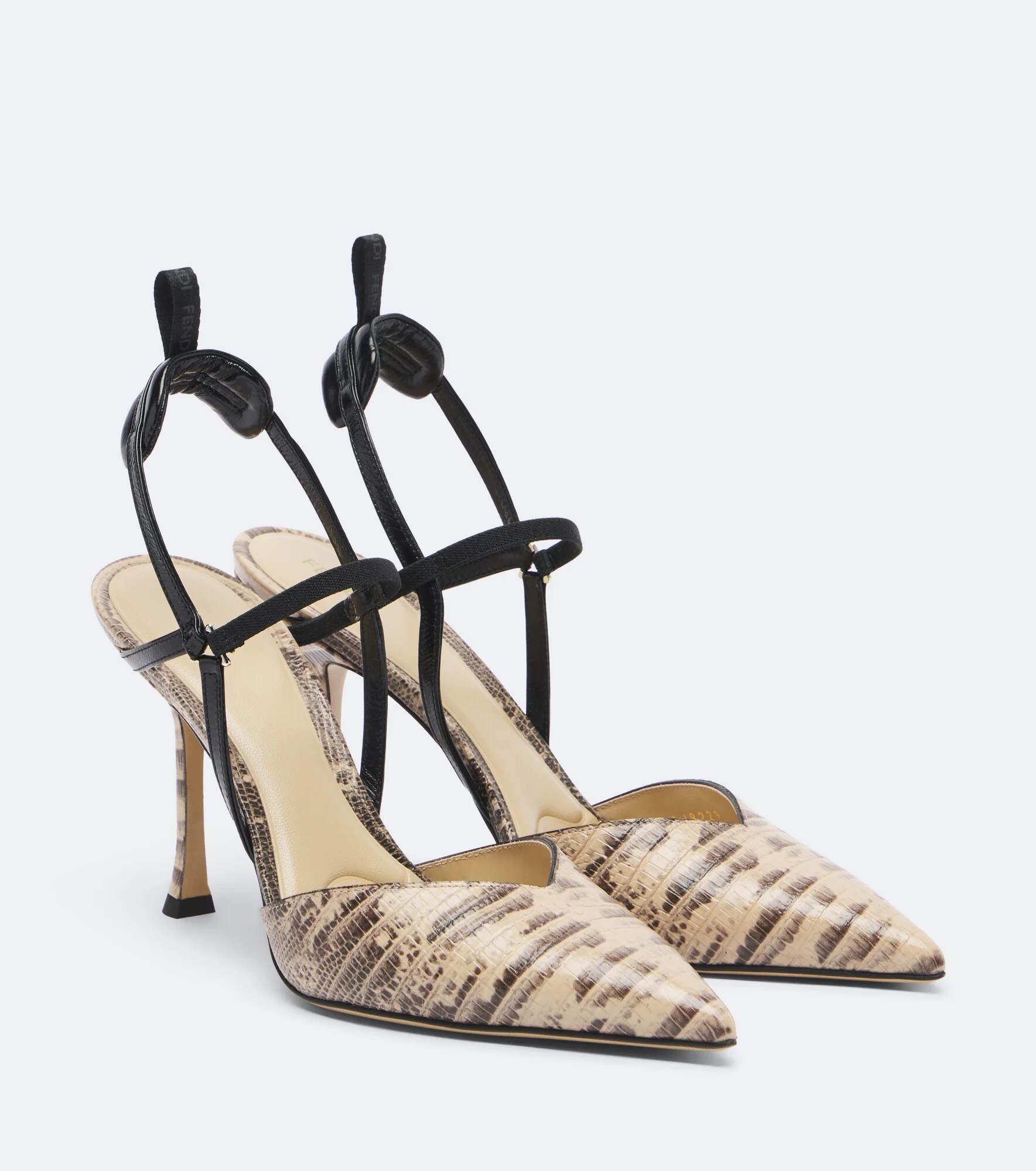 Colibrì snake-effect leather slingback pumps - 1