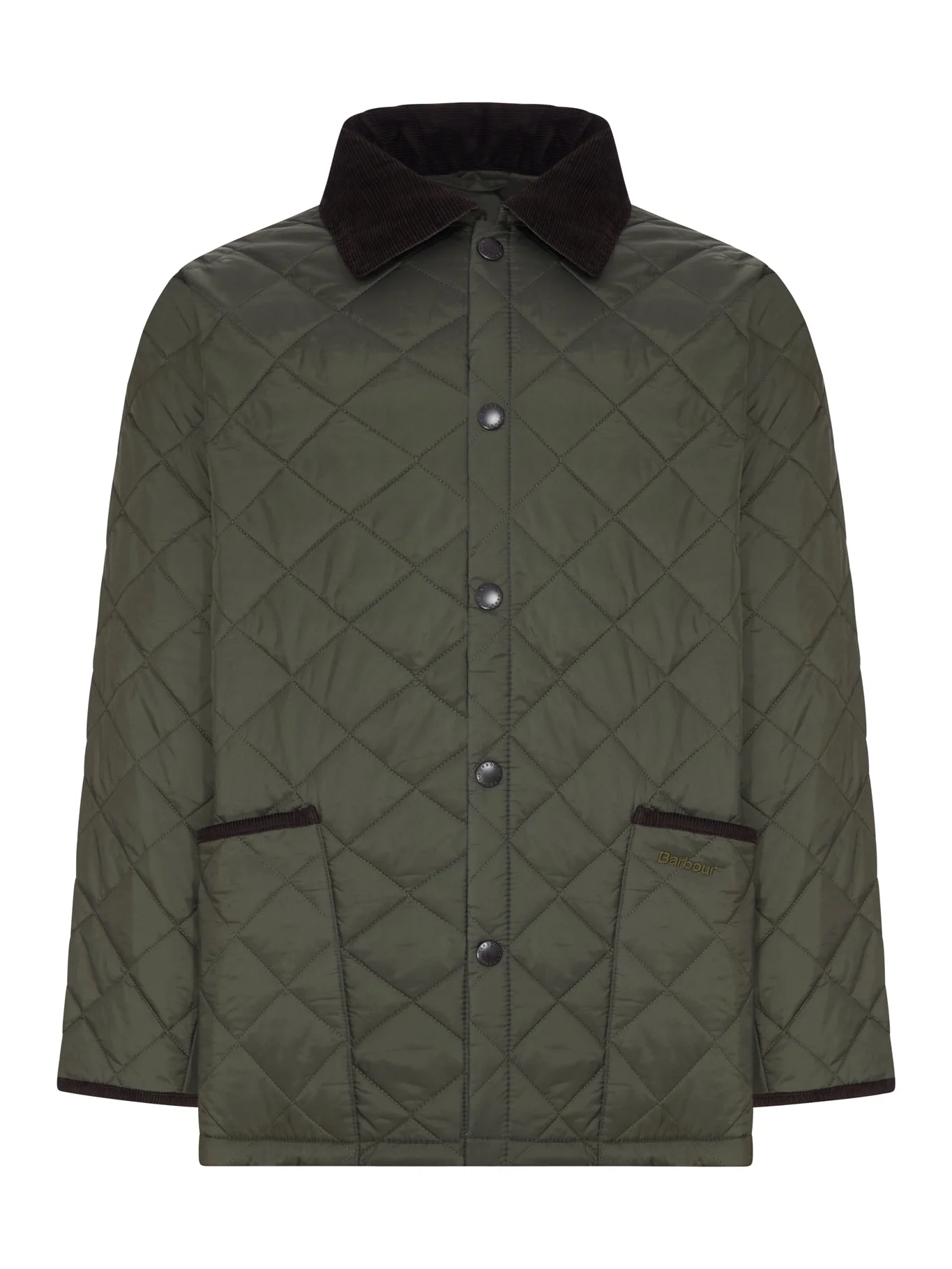 DIAMOND QUILTED JACKET WITH CONTRASTING COLLAR - 1