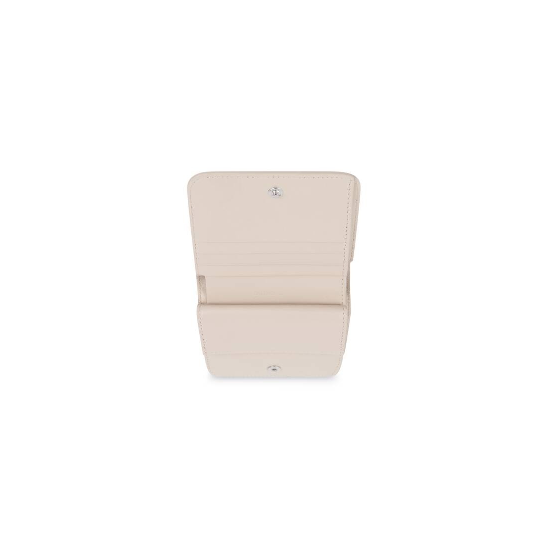 Essential Flap Coin And Card Holder in Beige - 3