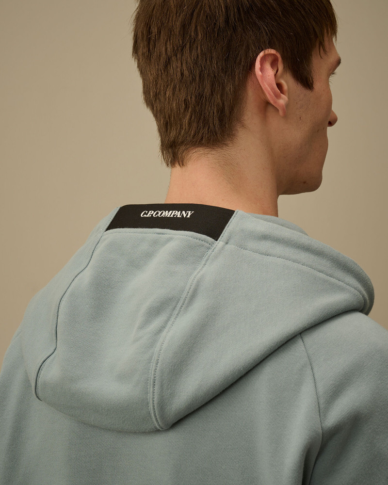Diagonal Raised Fleece Zip Hooded Lens Sweatshirt 6