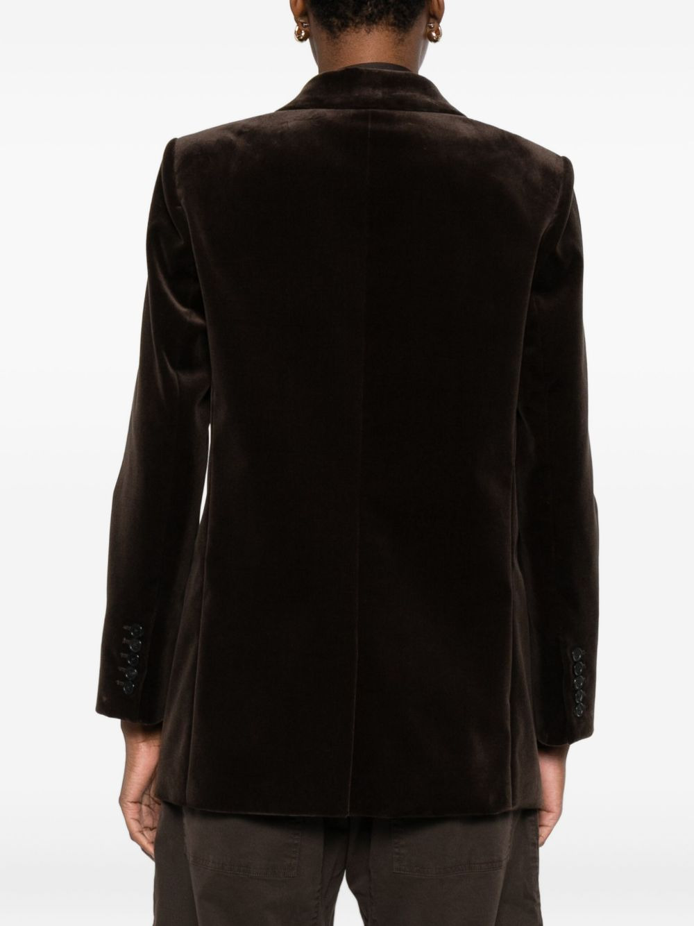 velvet single-breasted blazer - 4