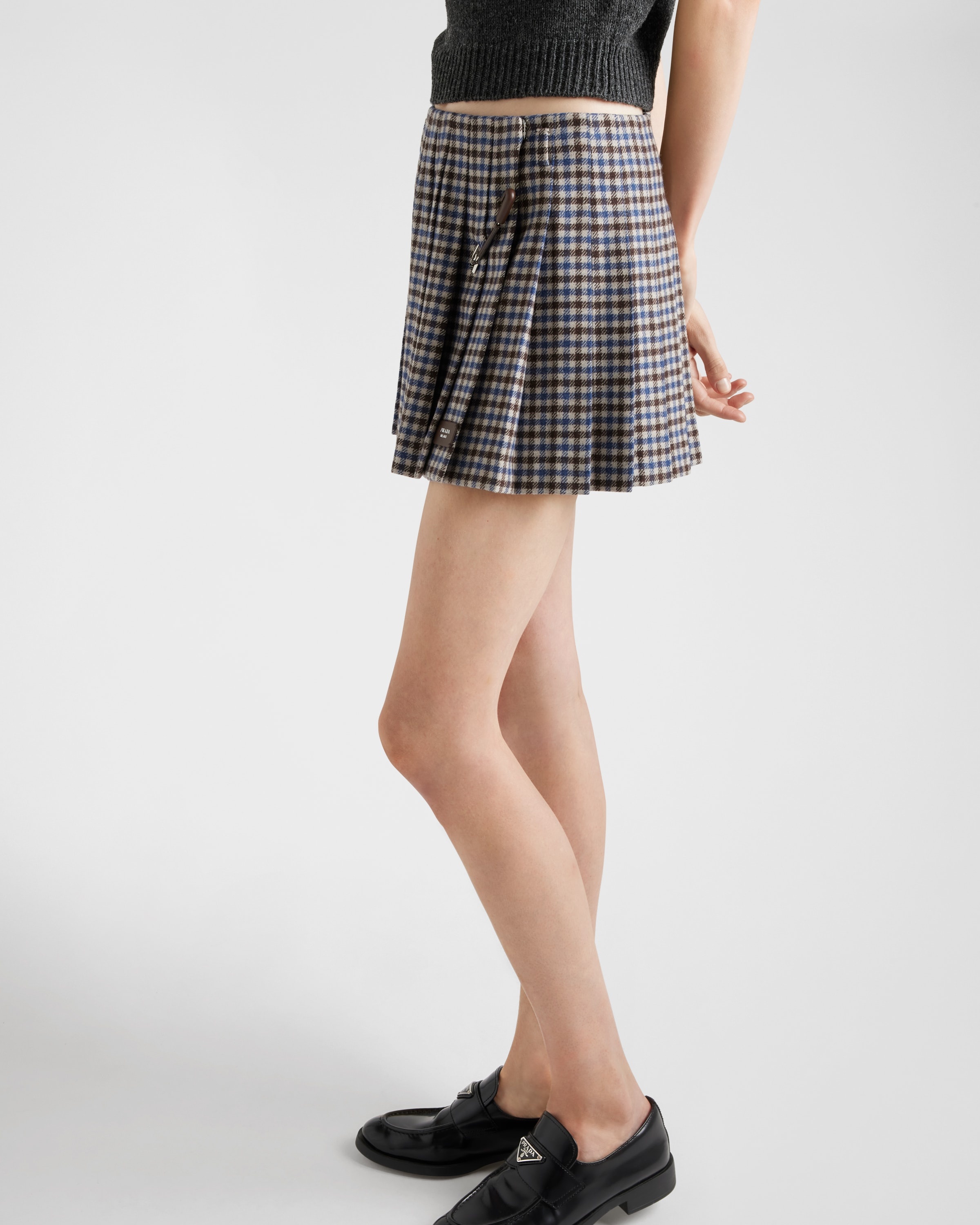 Checked wool miniskirt - 3