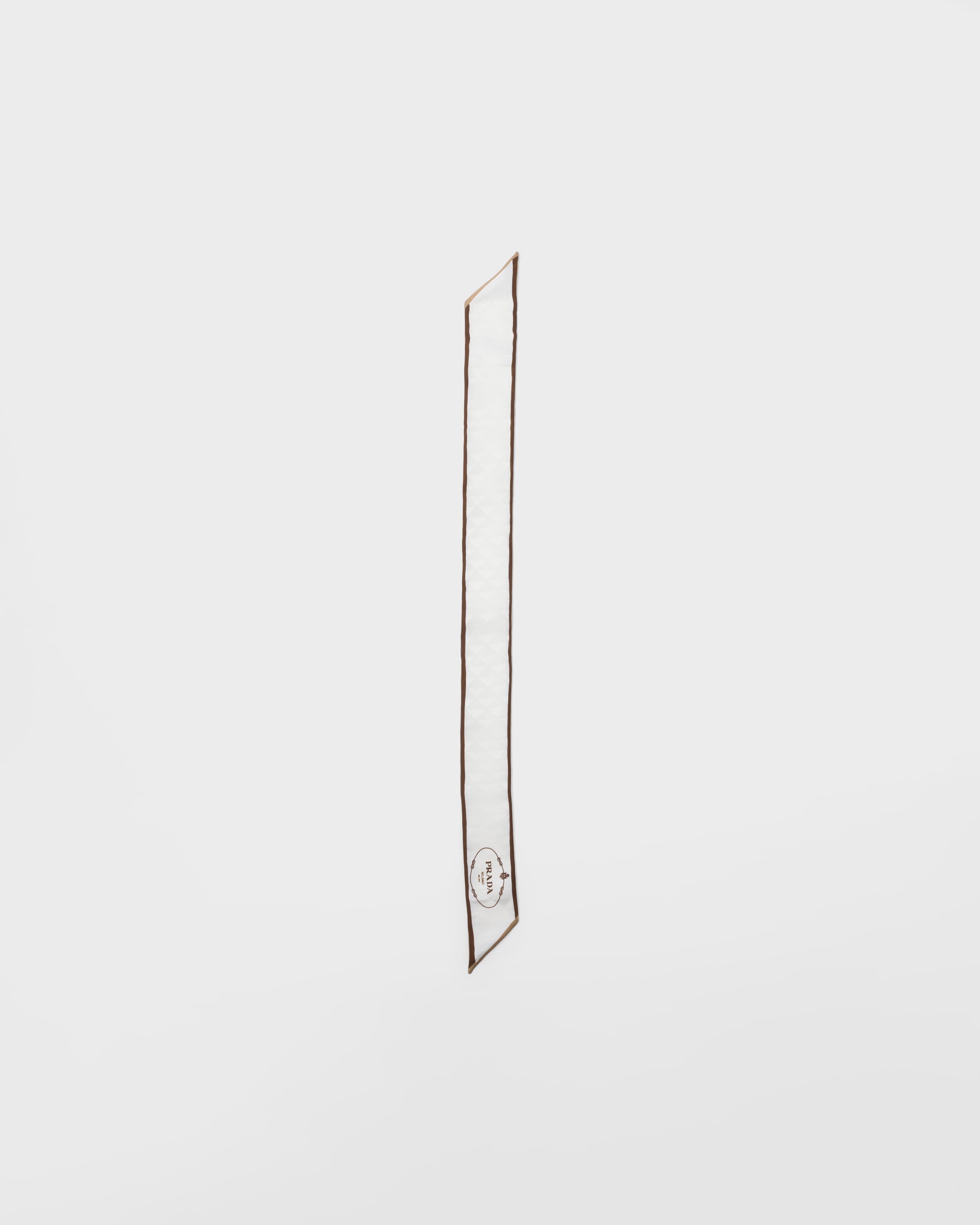 Printed silk twill jacquard skinny scarf - 3