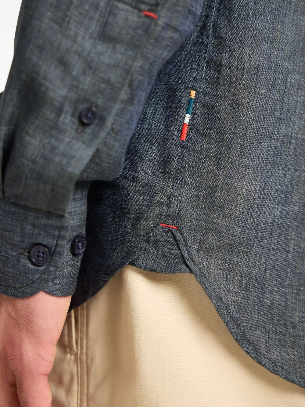linen curved shirt - 4