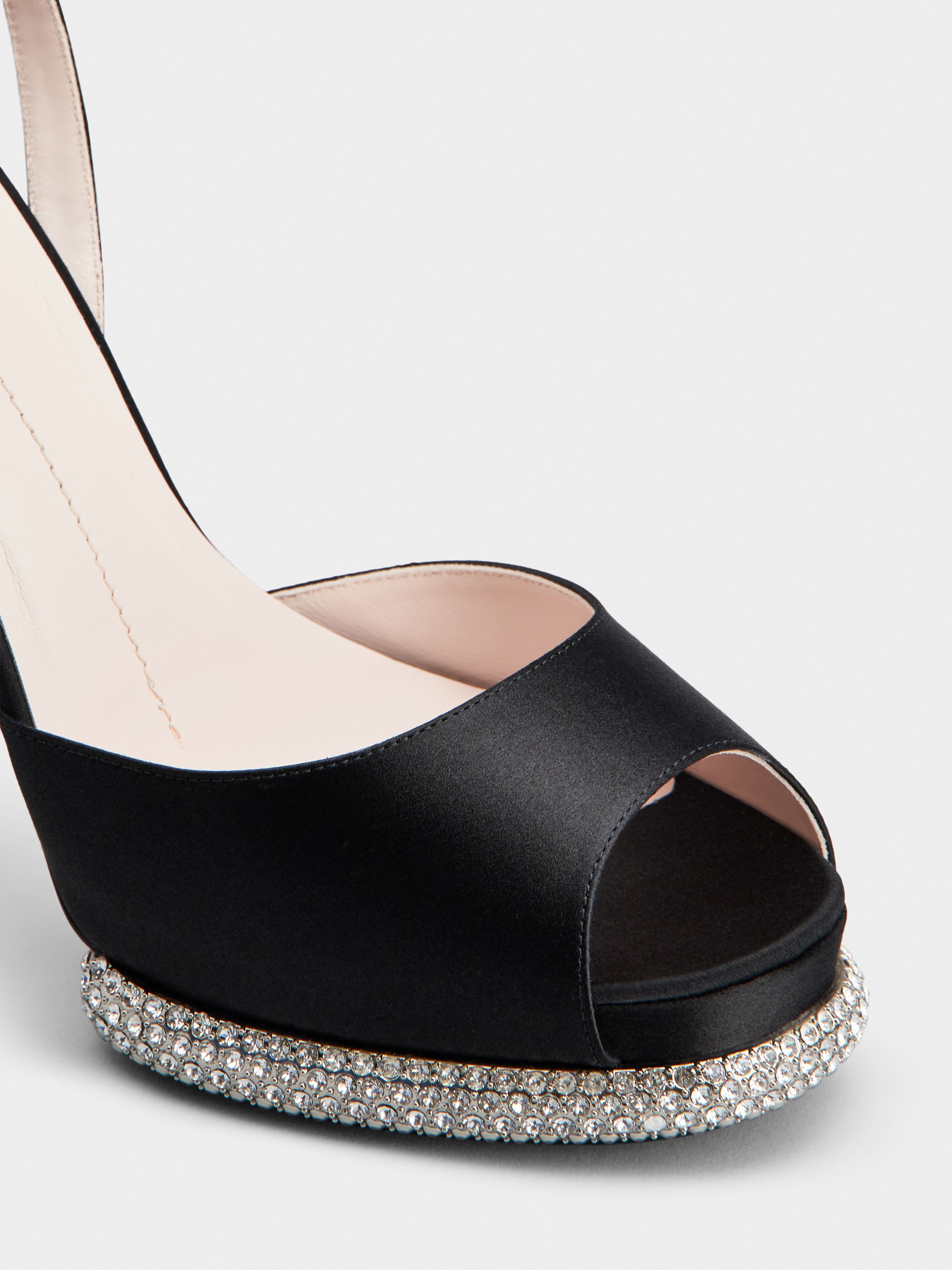Viv' Choc Platform Sandals in satin - 3