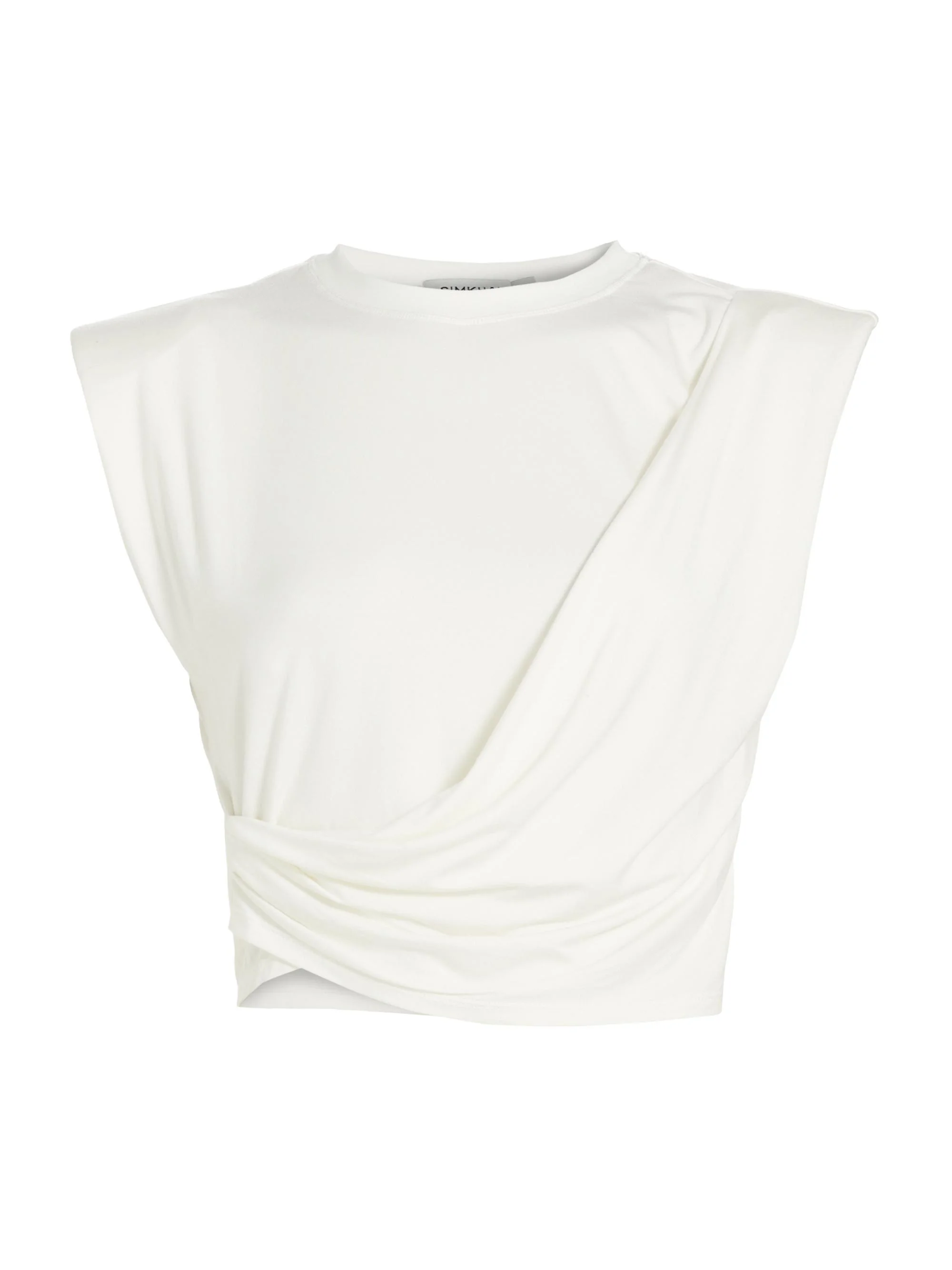 Women's Estelle Wrap Crop T-Shirt - White - 1