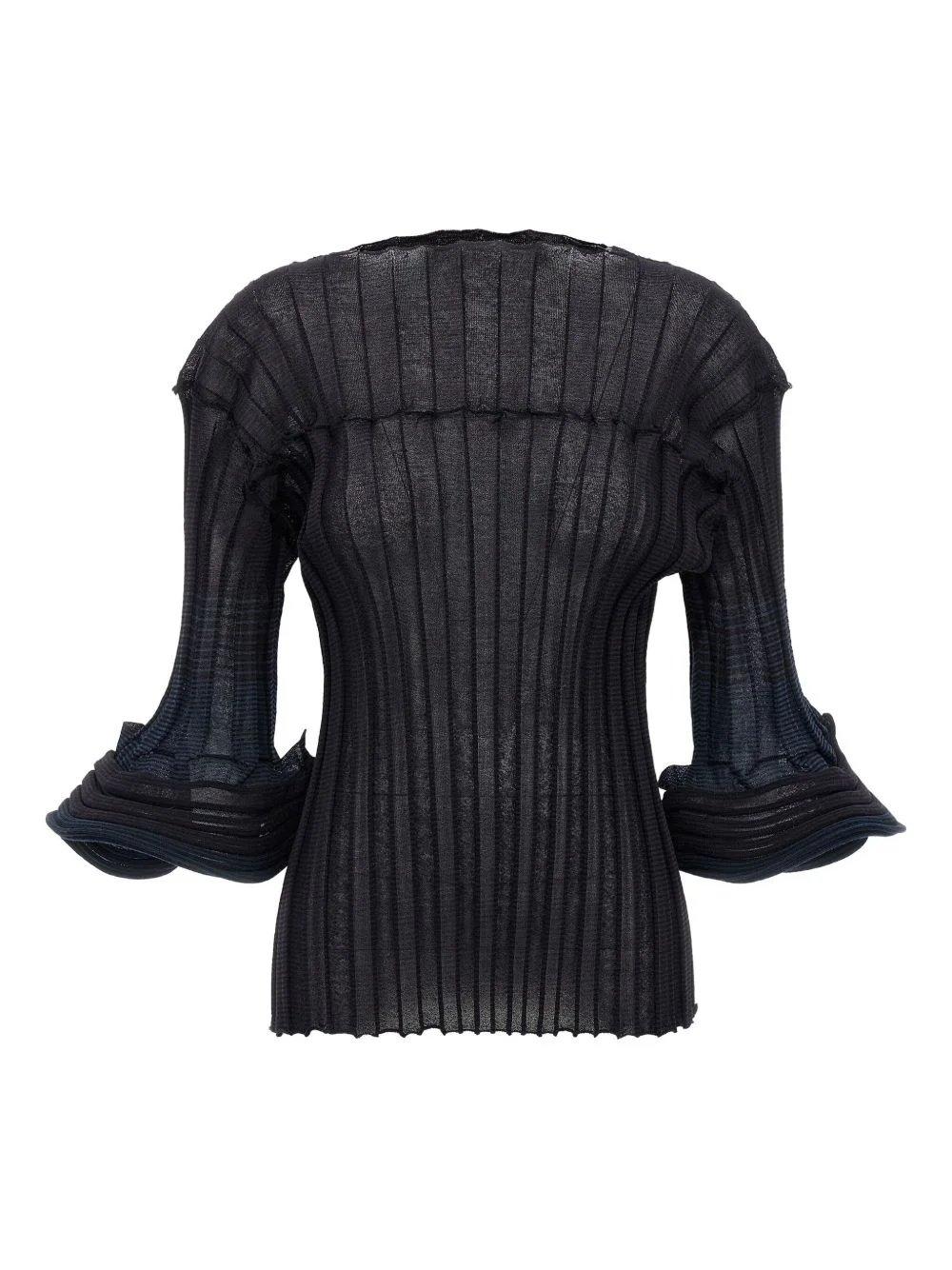 Asagao ribbed bell-sleeve jumper - 1