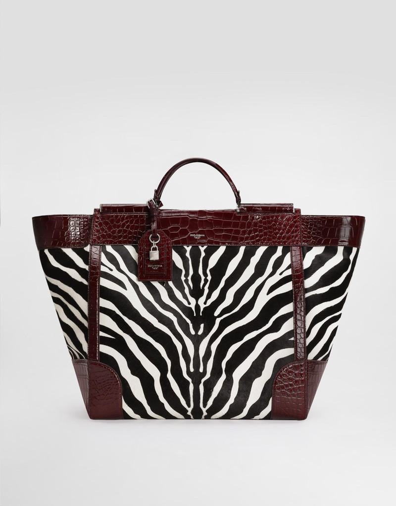Sicily pony and polished alligator handbag 1