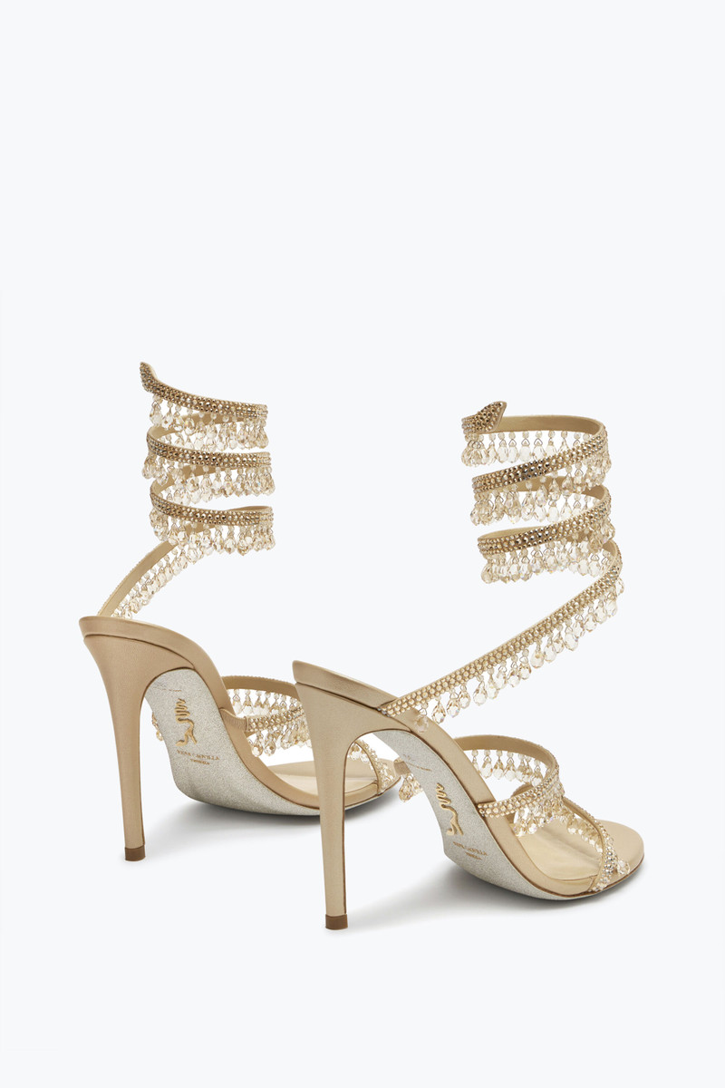 RENE CAOVILLA Nude Jewel Sandals Chandelier outlook
