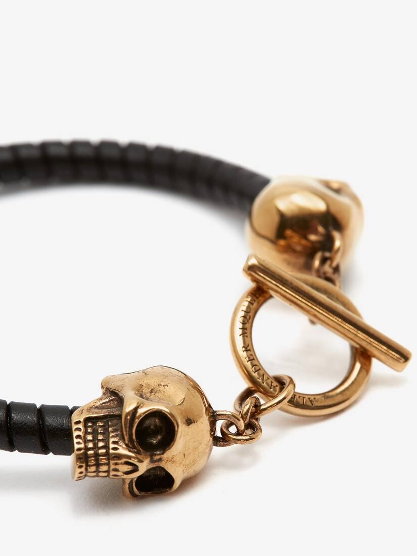 T Bar Skull Bracelet in Black - 3