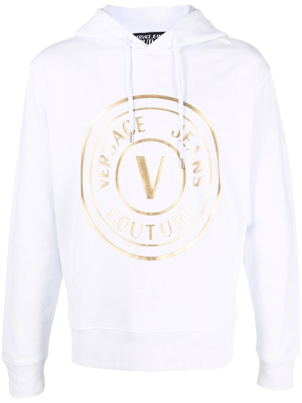 round logo cotton hoodie - 1