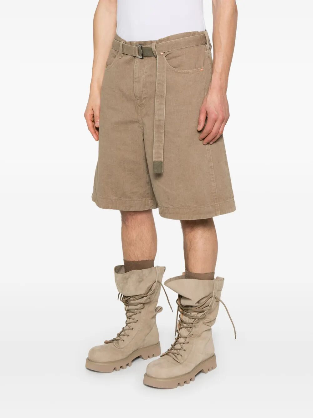 Sacai Men Denim Shorts - 5