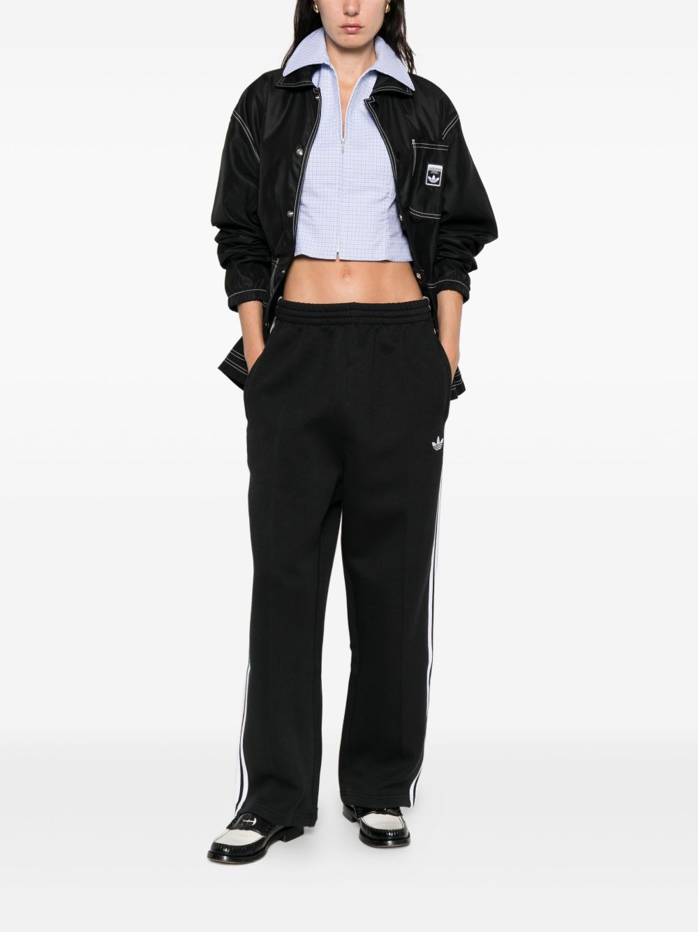 contrast-stitch pocketed shirt jacket - 2