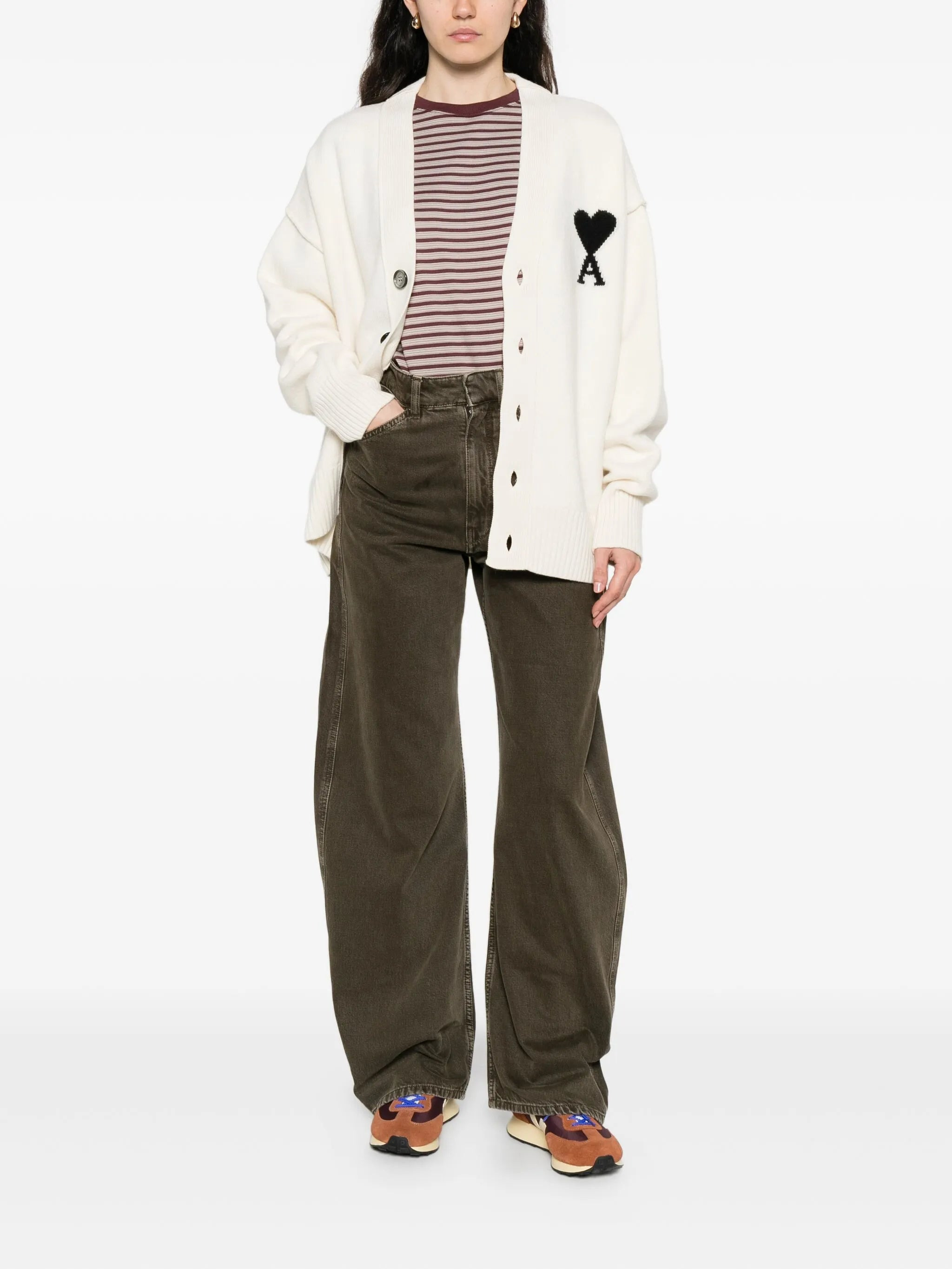 Ami Paris Ami De Coeur Monogram Wool Cardigan - 4