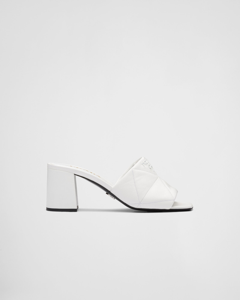 Quilted nappa leather heeled sandals 2