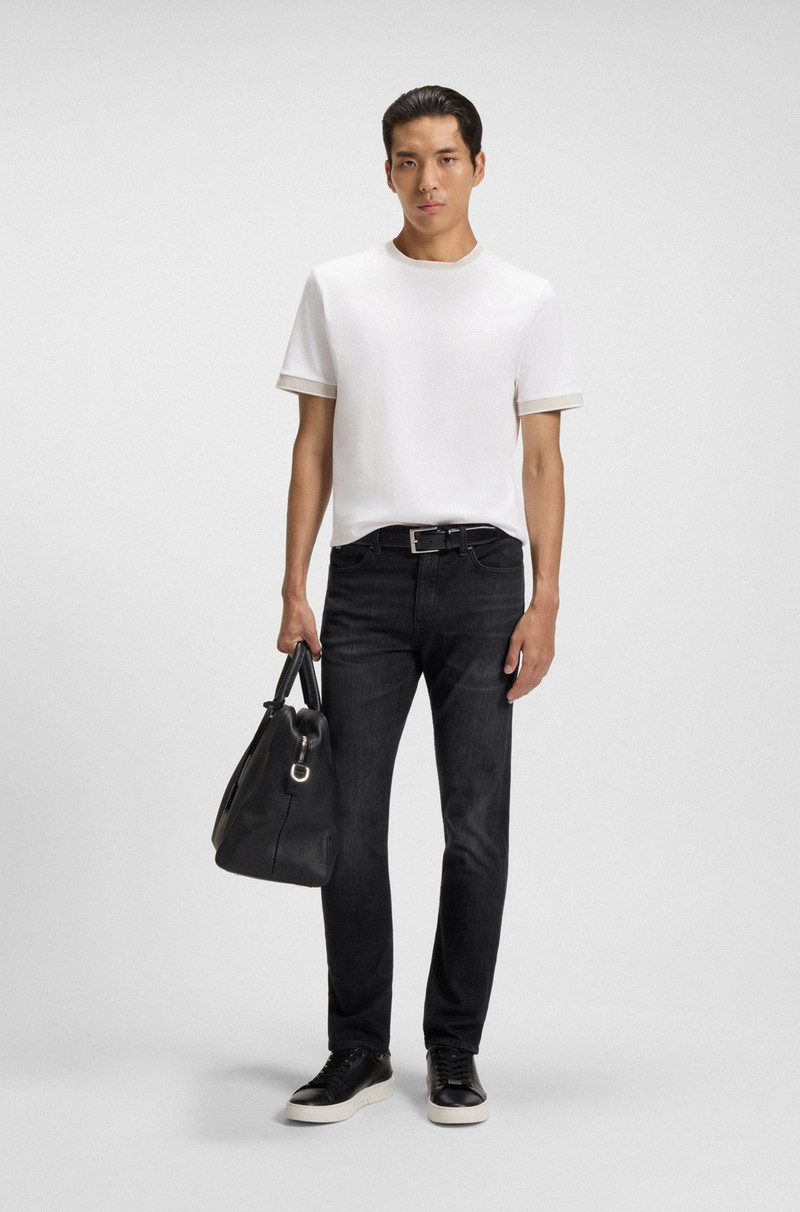 BOSS DELAWARE SLIM-FIT JEANS IN BLACK ITALIAN-MADE DENIM outlook
