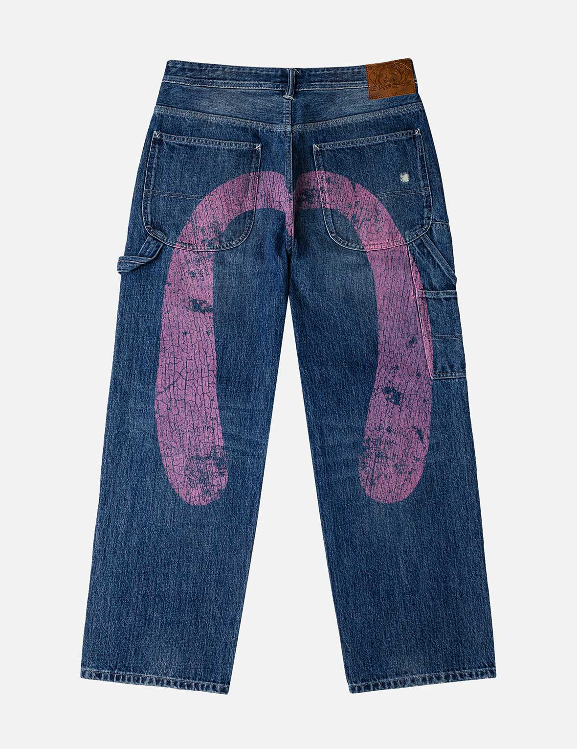 Washed and Distressed Daicock Print Relax Fit Jeans - 3