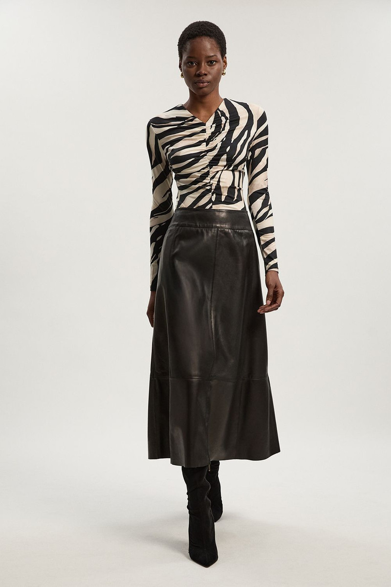 Zebra Print Crepe High Neck Top 3