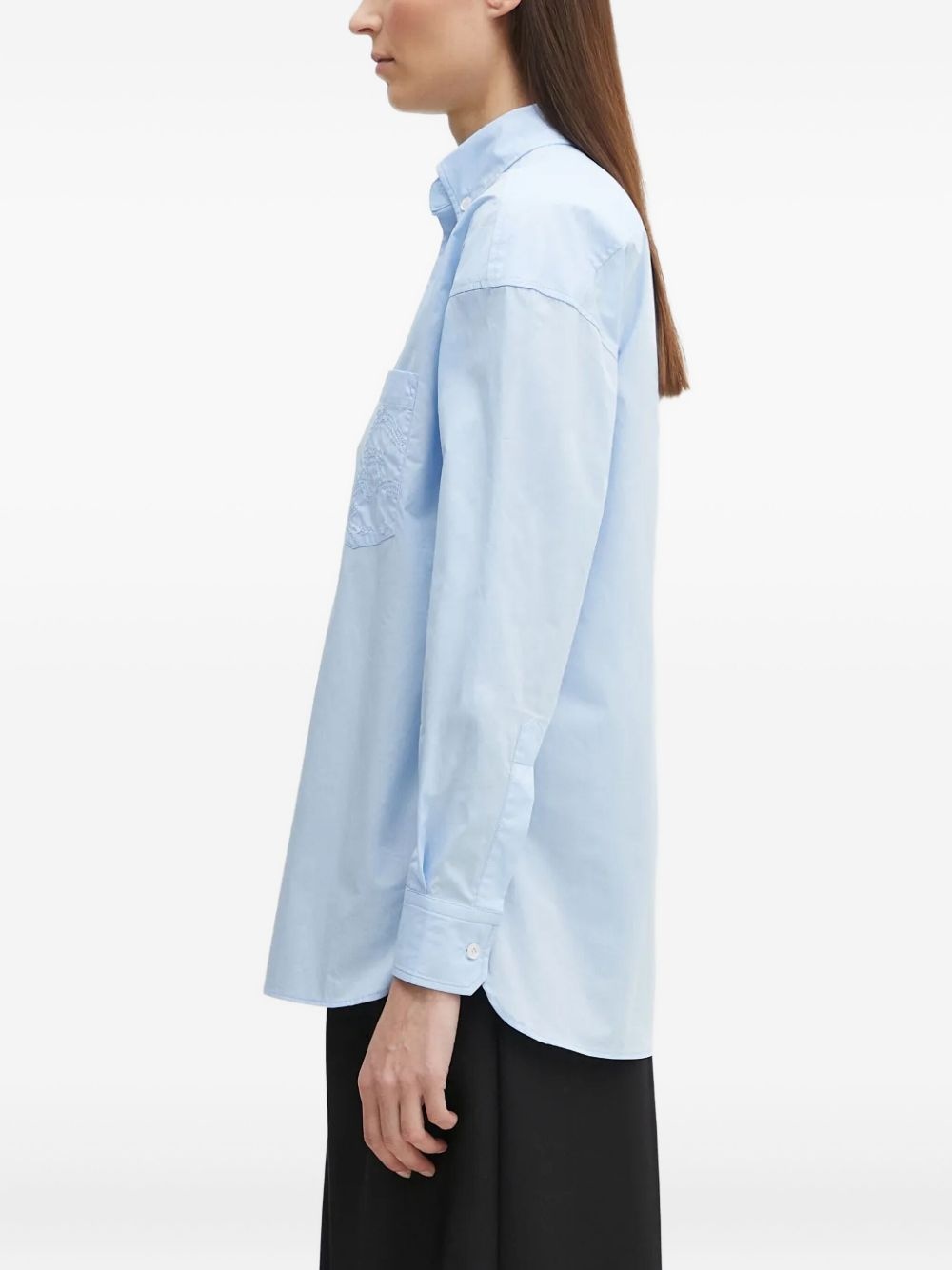 embroidered-pocket shirt - 3