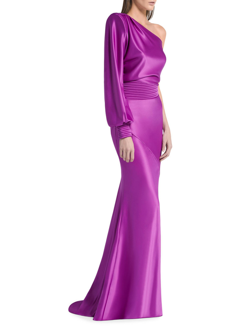 Women's Don't Look Now One-Shoulder Gown - Magenta 3