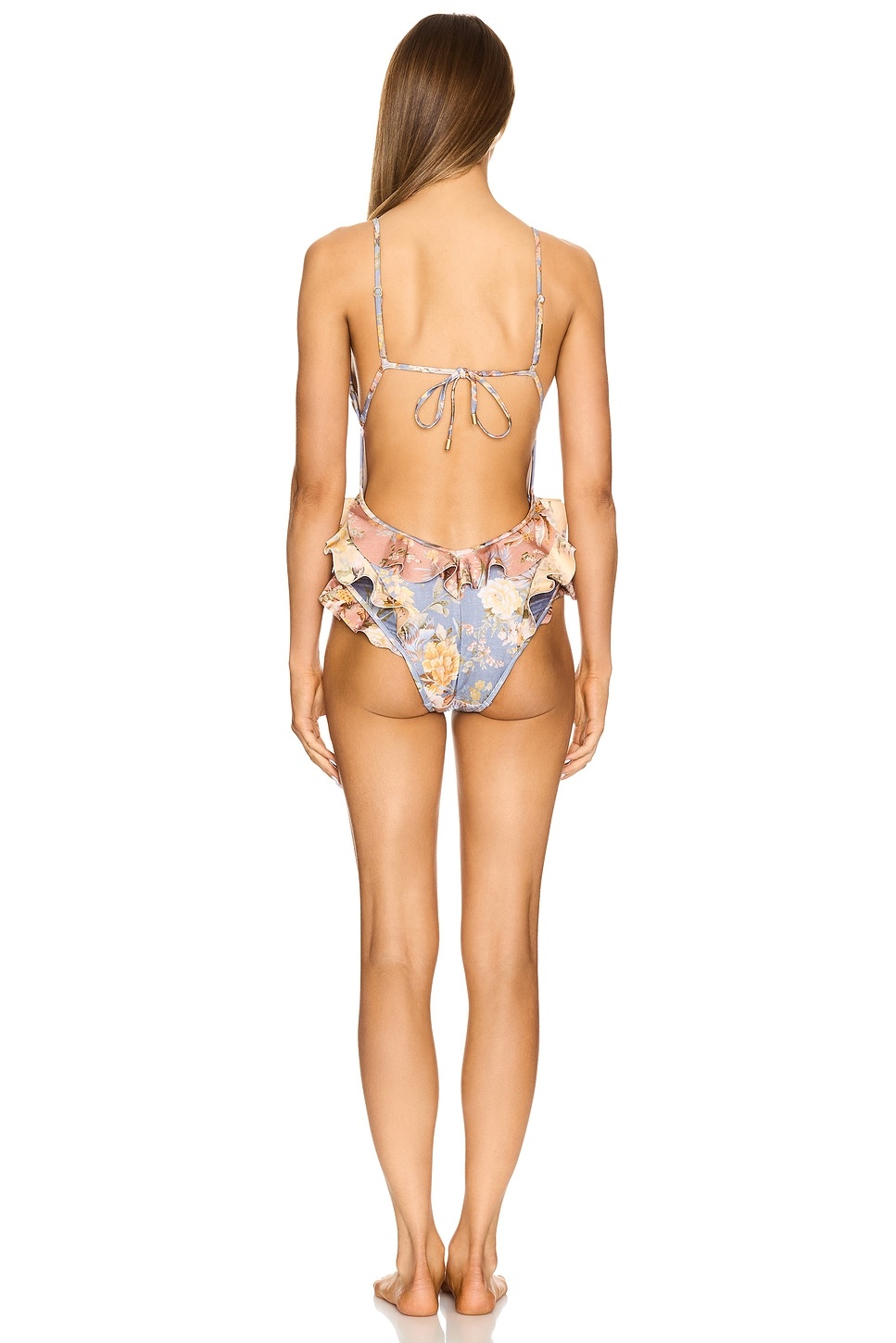 Zimmermann Tallow Waterfall Frill One Piece | revolve