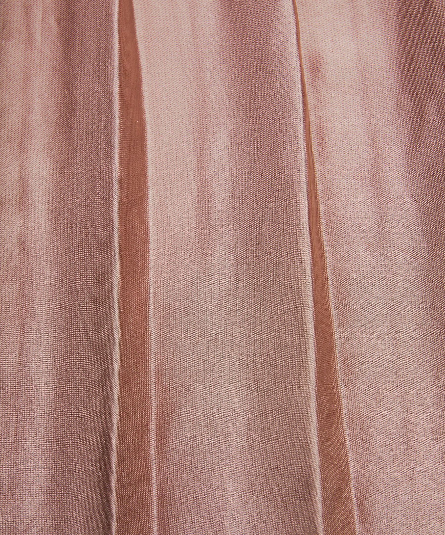 Satin Pleated Midi Skirt - 7