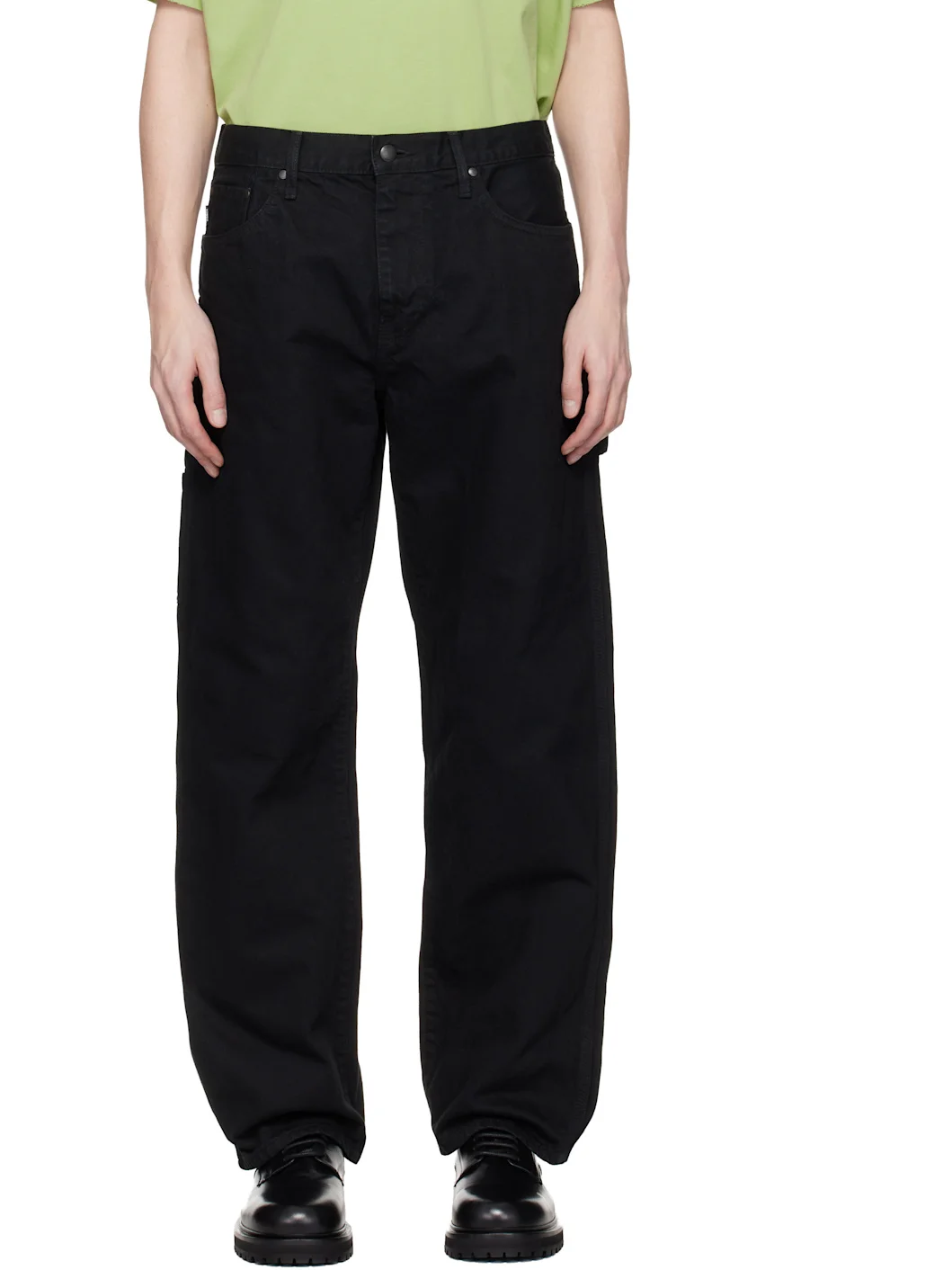 Black Overdyed Painter Jeans - 1