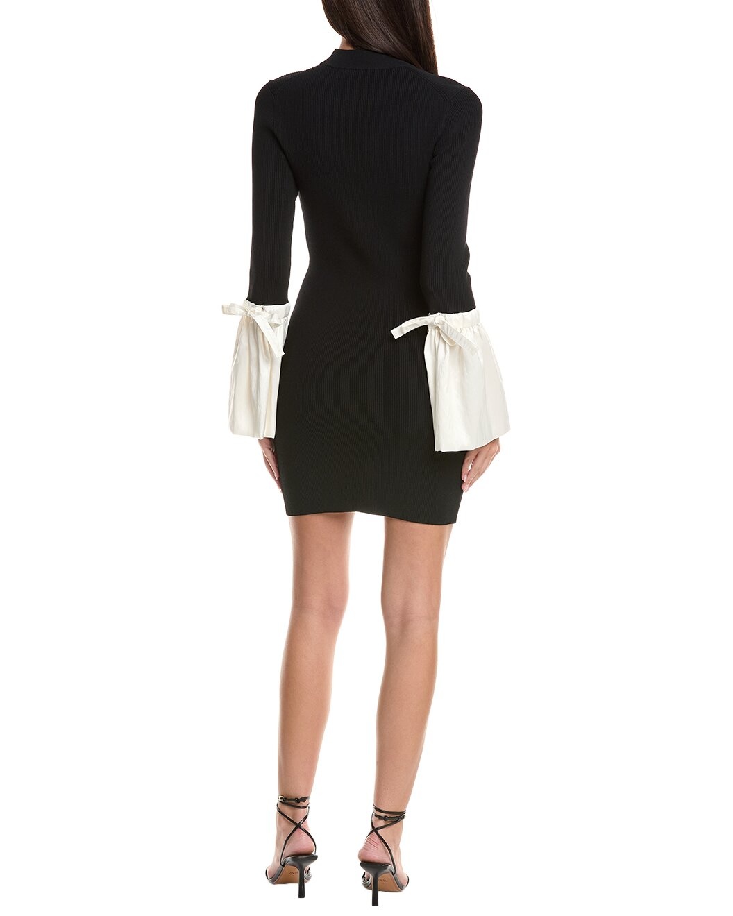 SIMKHAI Agathea Bell-Sleeve Knit Combo Mini Dress - 2