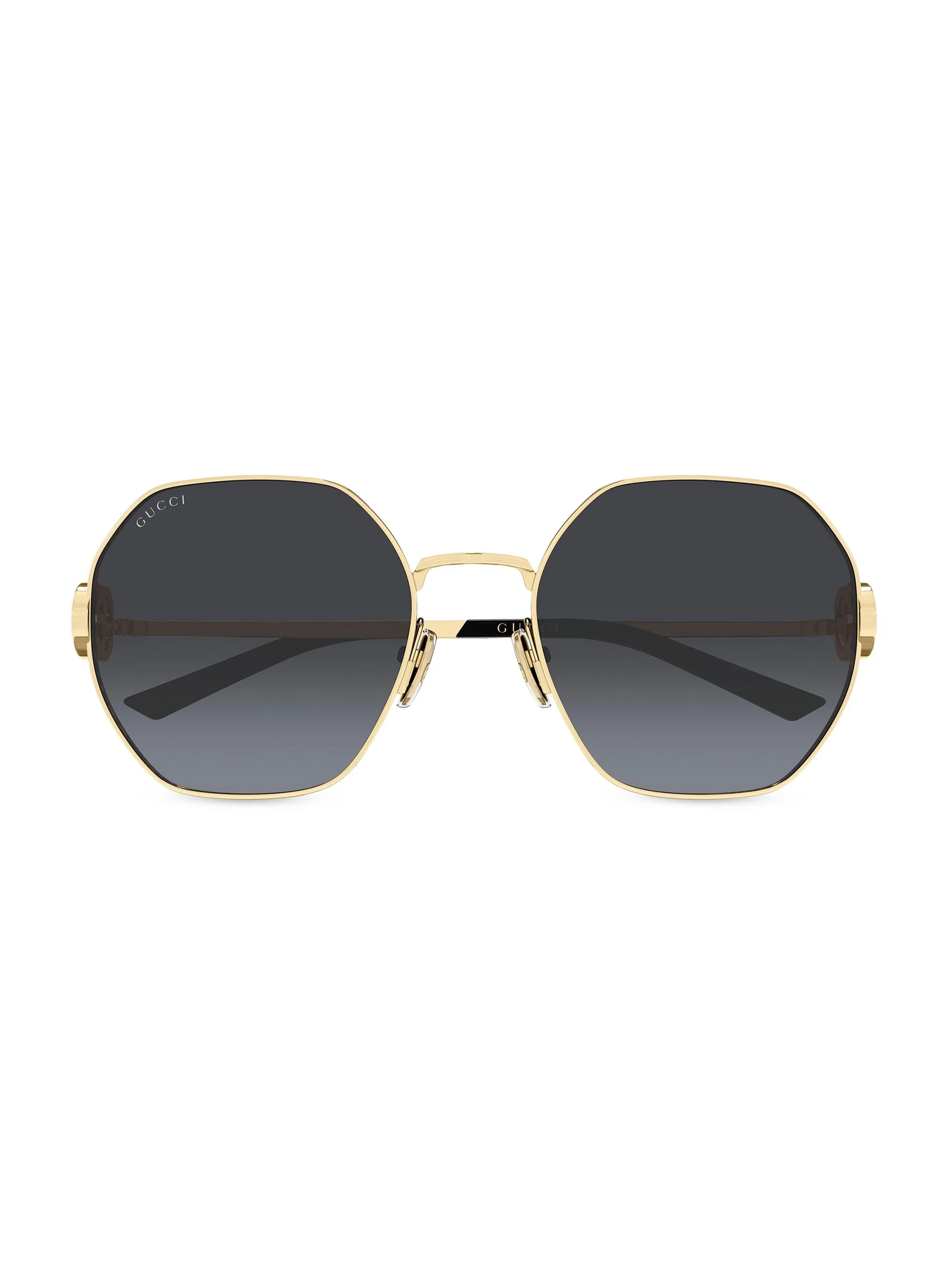 Women's Stuck GG 58MM Geometrical Sunglasses - Gold Black - 1