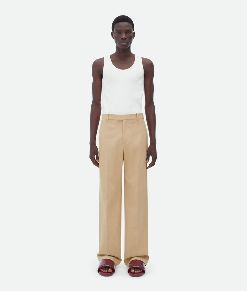 straight leg textured cotton pants 1