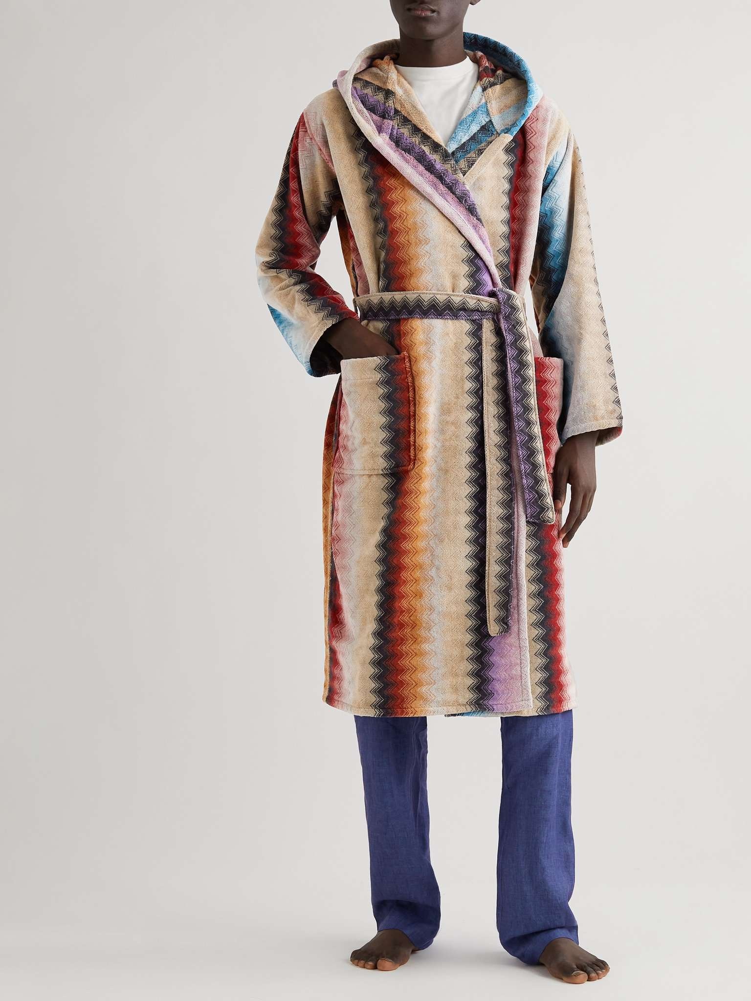 Byron Cotton-Terry Jacquard Hooded Robe - 2