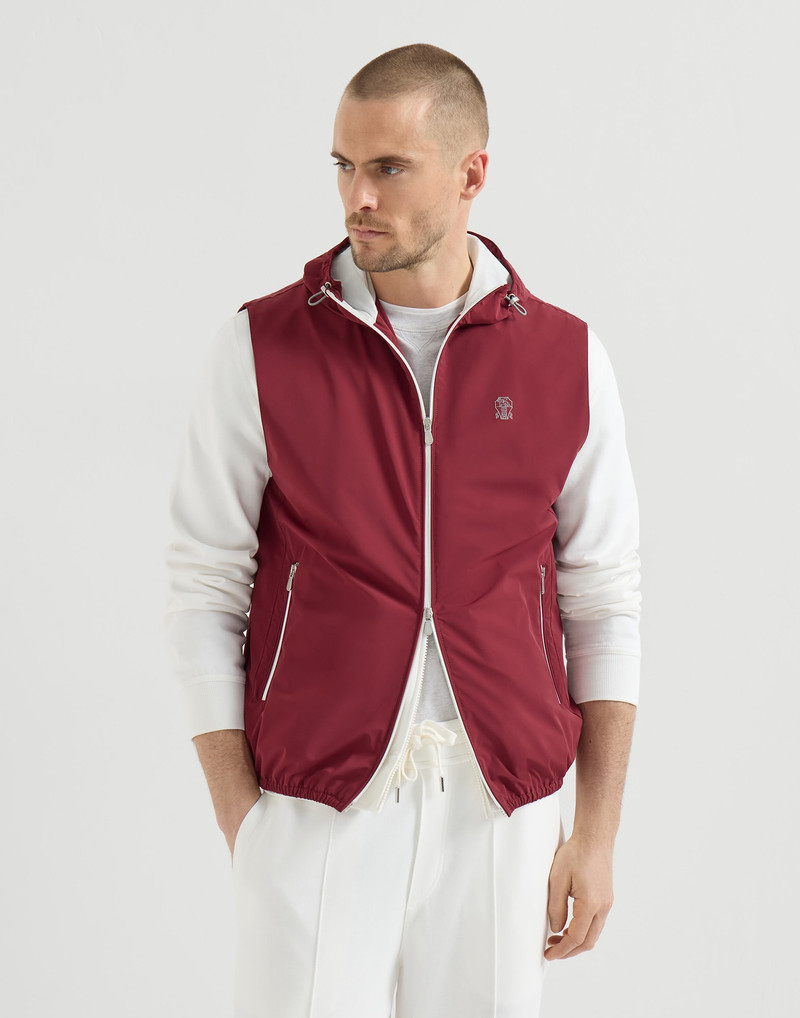Bonded nylon hooded vest with logo 2