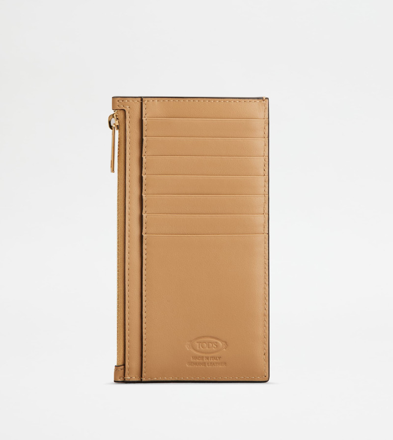 Tod's CARD HOLDER IN LEATHER - BEIGE outlook