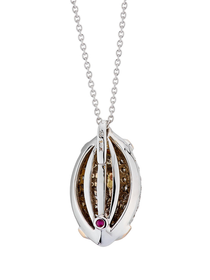 Women's Tiny Treasures Two-Tone 18K Gold & 0.48 TCW Diamond Football Pendant Necklace - White Gold 4