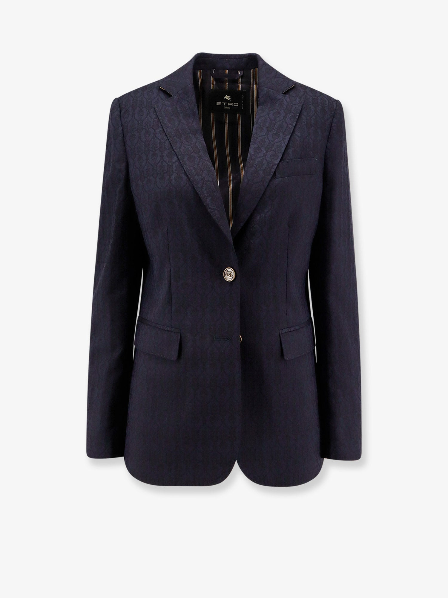 Etro Women Single-Breasted Wool Blazer With Iconic Pattern - 1