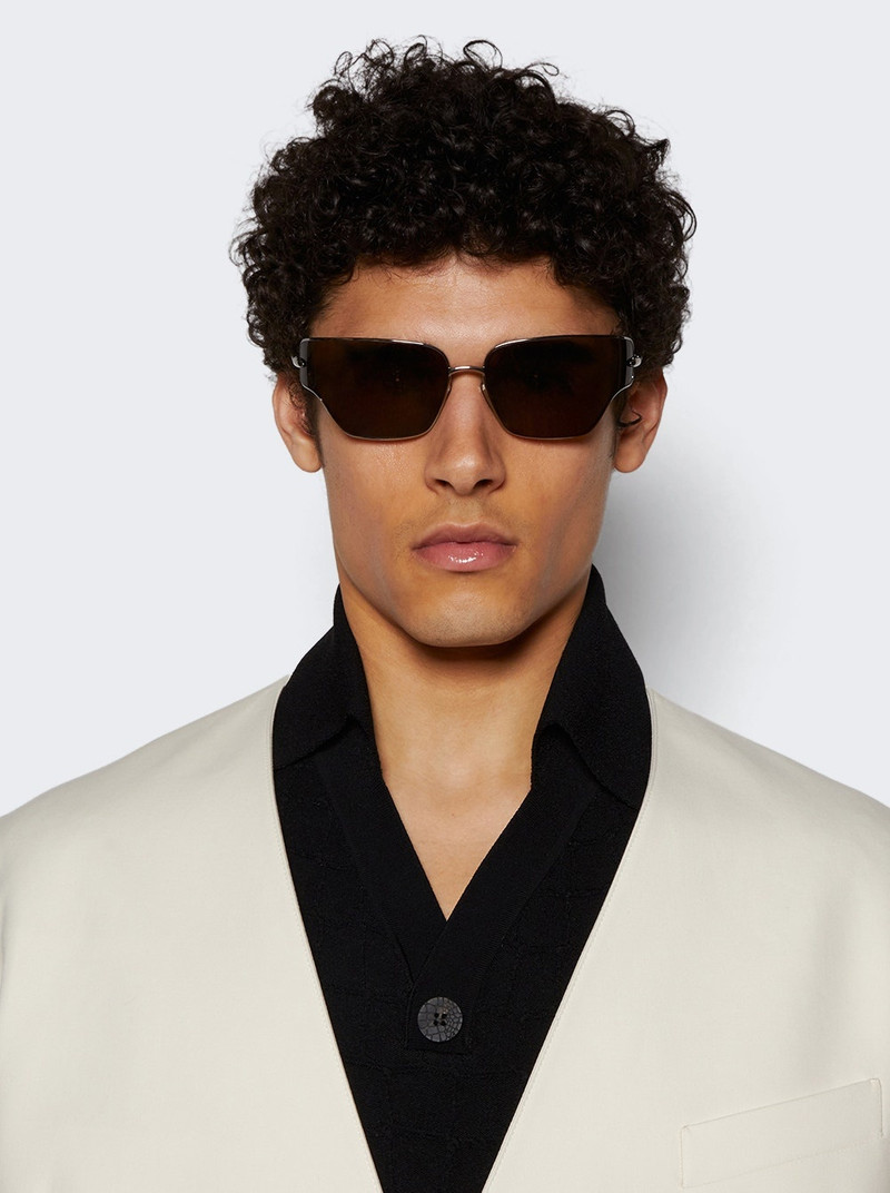 Loewe Arch Sunglasses Shiny Light Ruthenium And Green outlook
