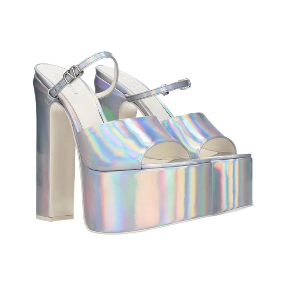 METALLIC EFFECT HIGH HEEL SANDAL - 2