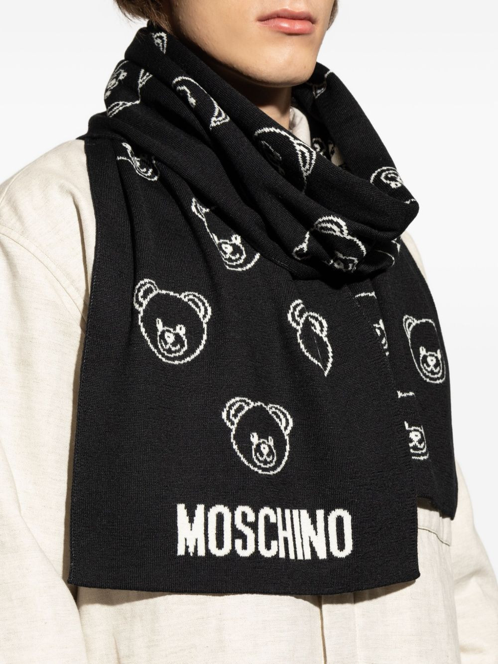 Teddy Bear-print scarf - 4