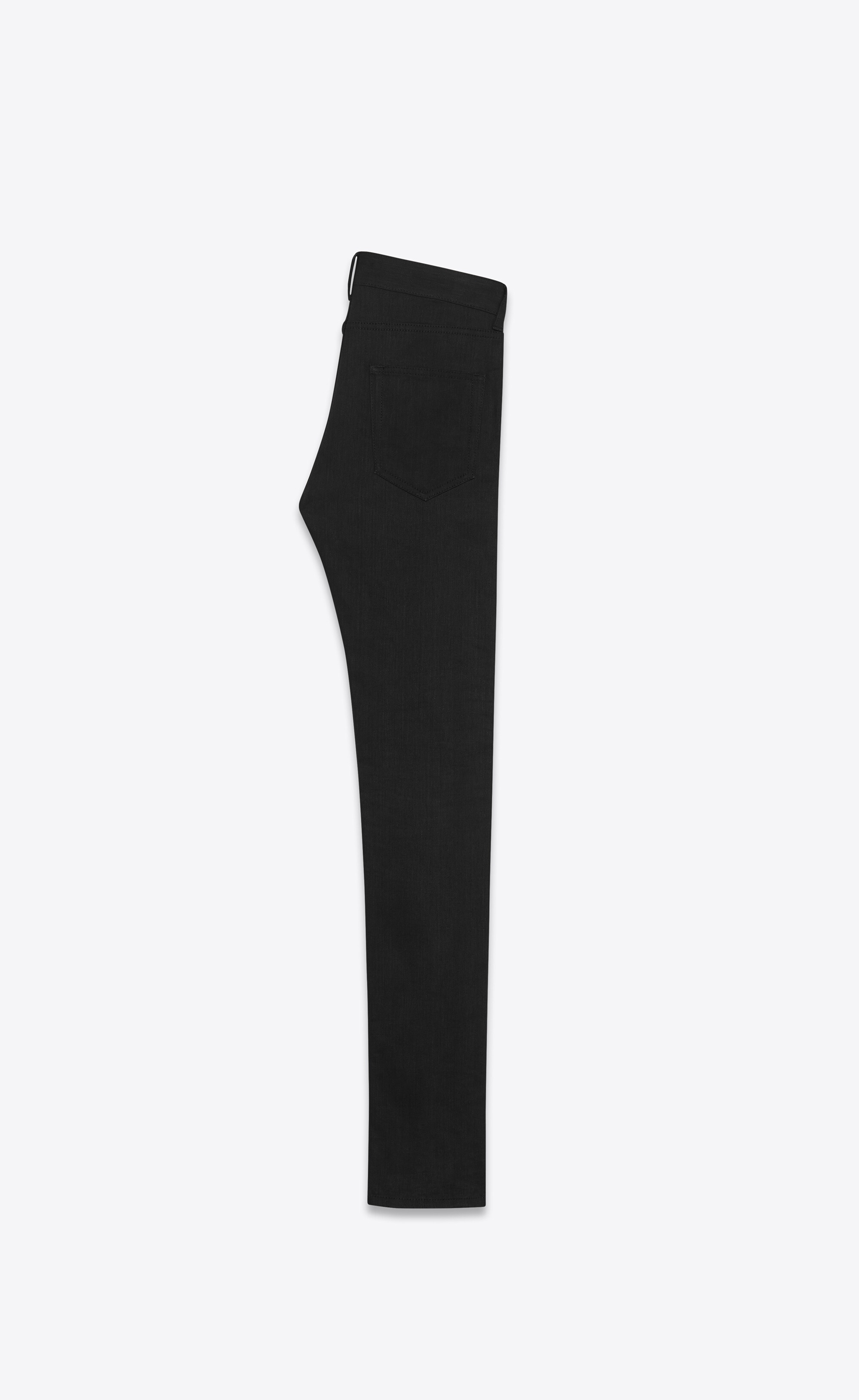 skinny-fit jeans in worn black stretch denim - 2