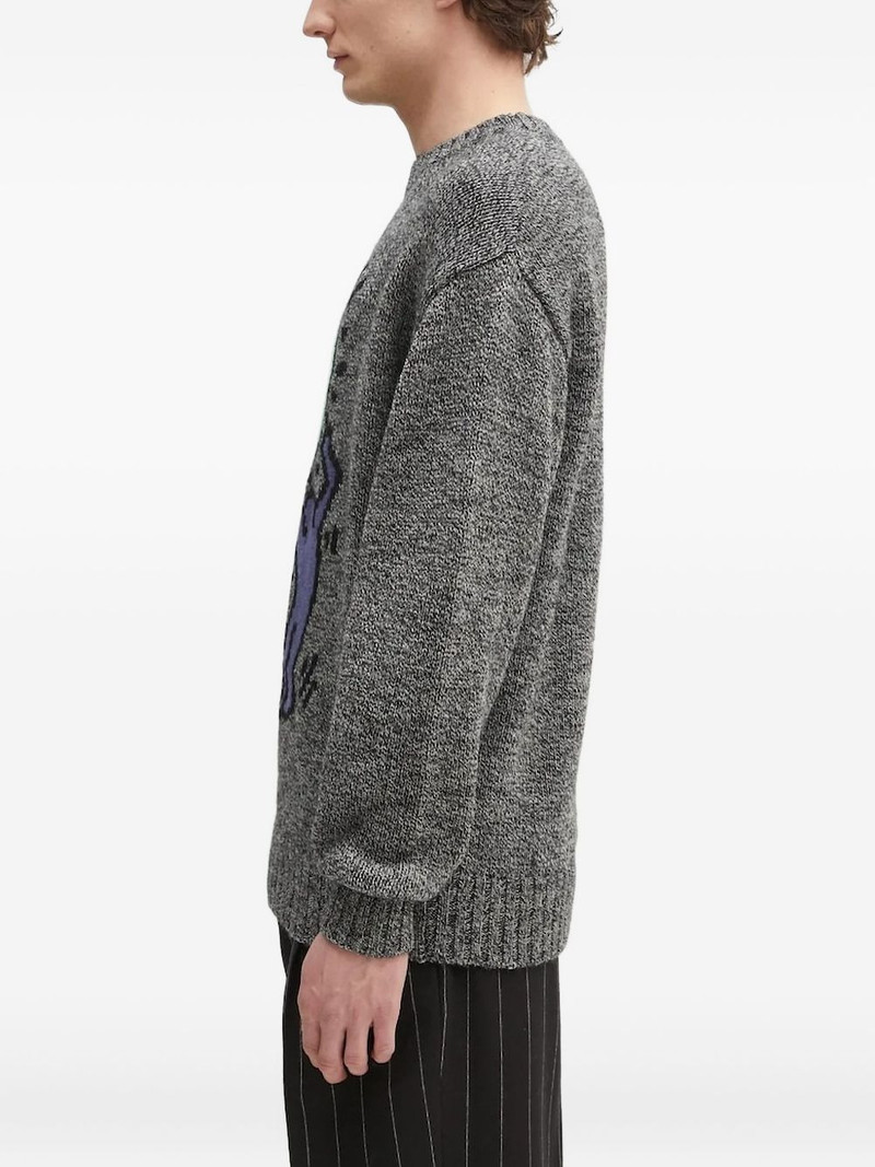 WACKO MARIA heart-motif wool sweater outlook
