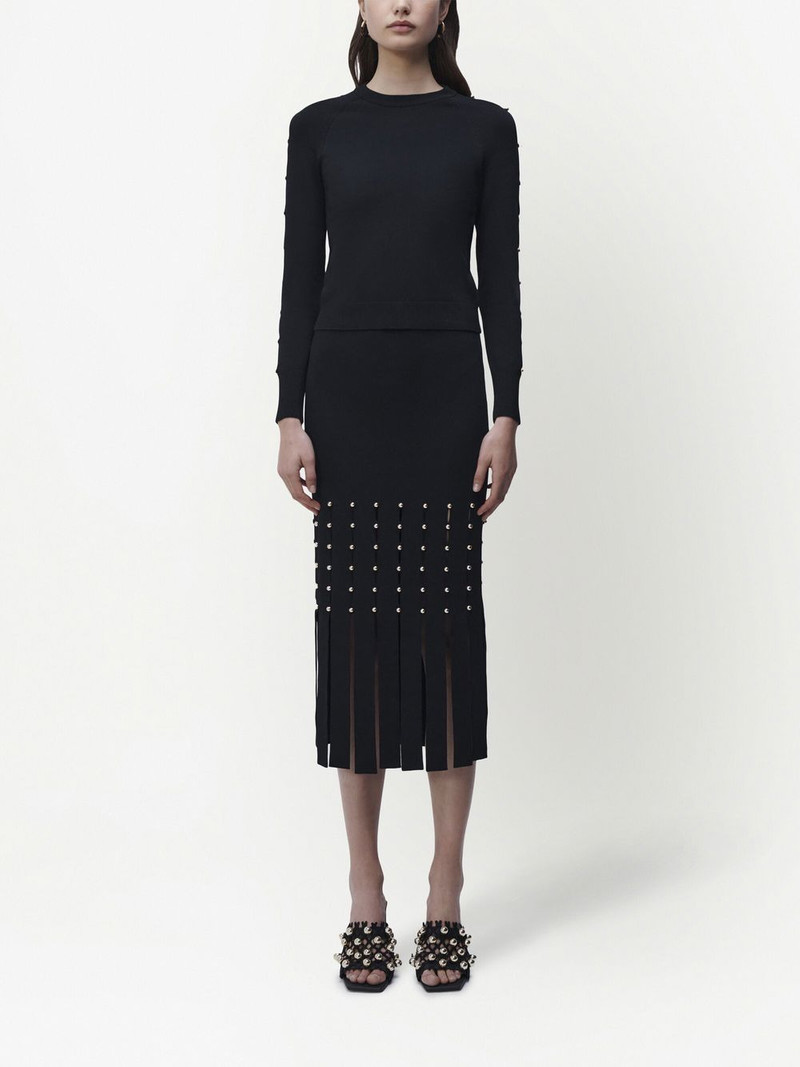 SIMKHAI Katarina pearl-detail midi skirt outlook
