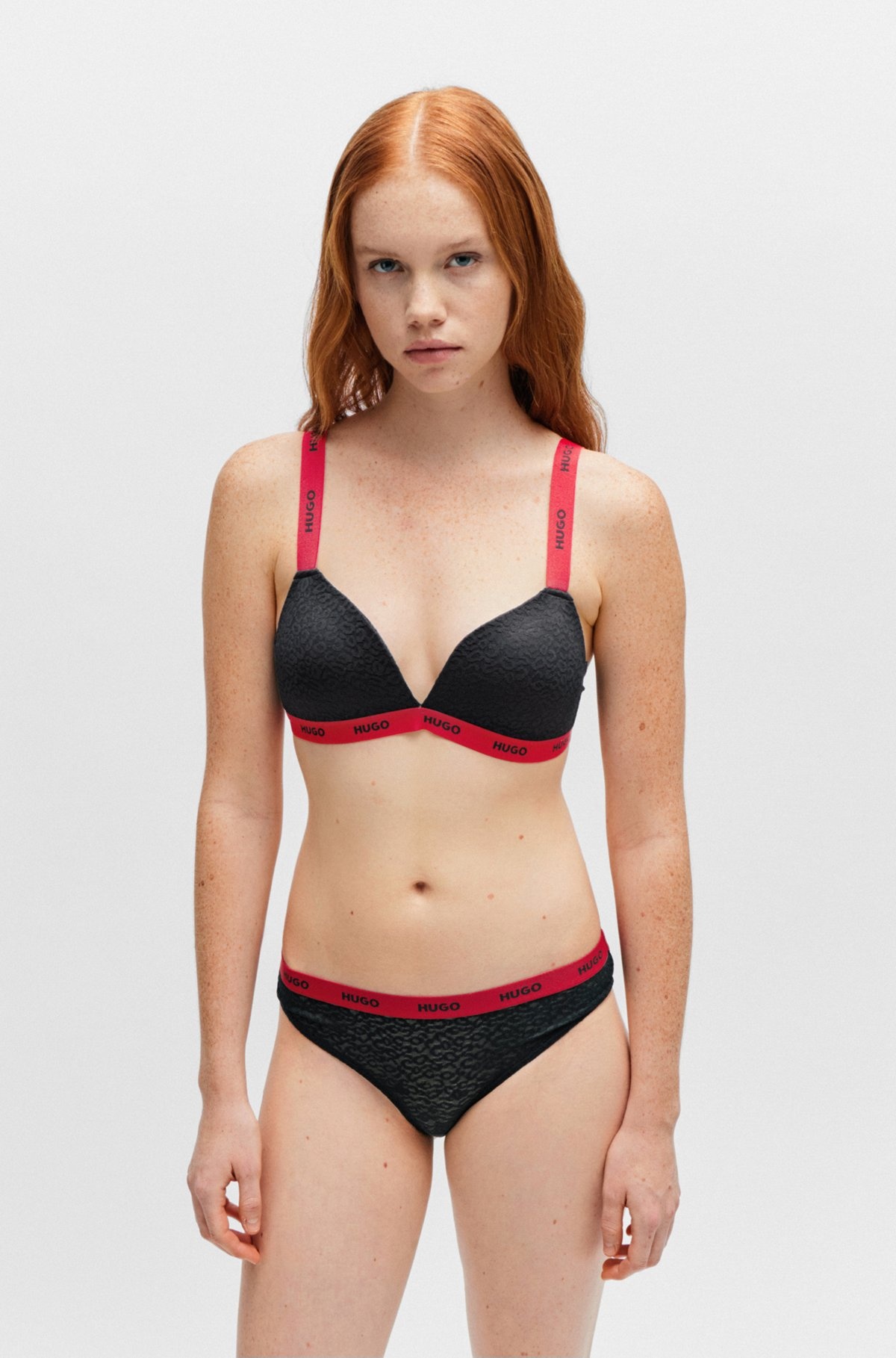 STRETCH-LACE BRIEFS WITH LOGO WAISTBAND - 2